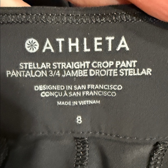 Athleta Black Stellar Straight‎ Crop Pants Size 8 - Picture 5 of 7
